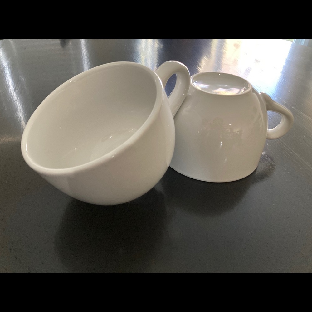 Pair of Oversized Solid White Mugs